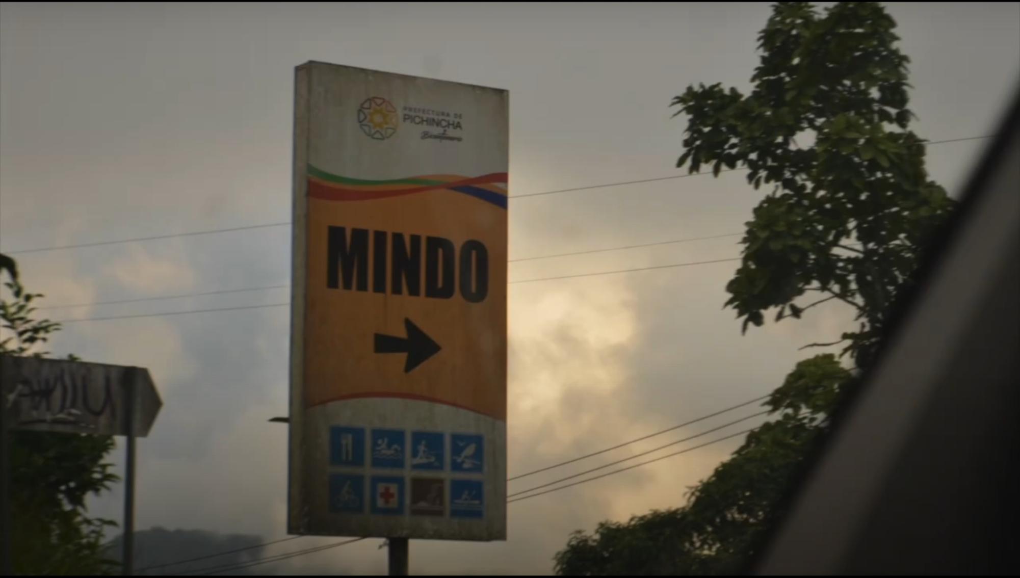 The enter sign for Mindo Futures, a service program organizing mission trips in Ecuador to better the lives of Ecuadorian children. 