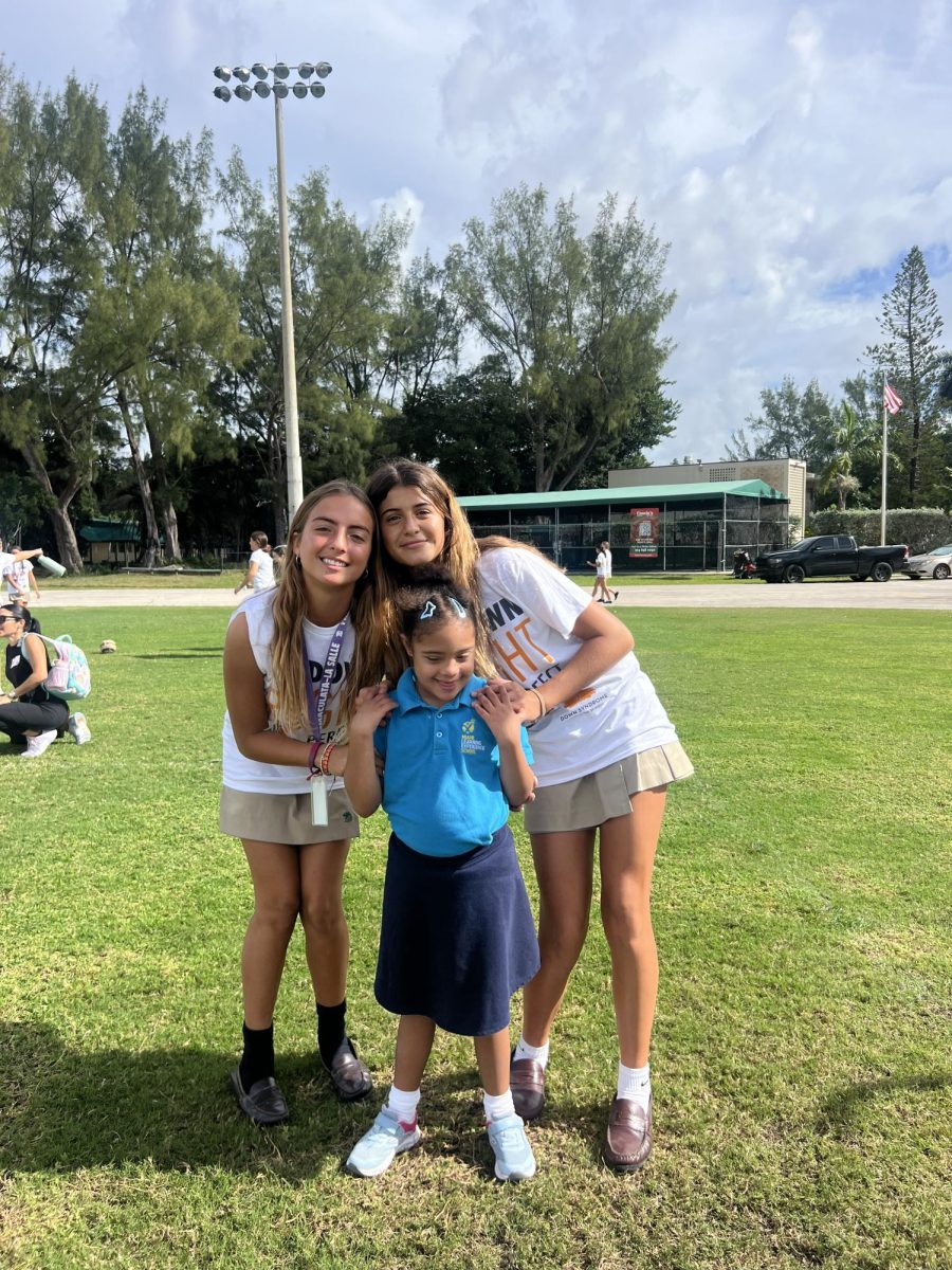 Sophomores Carlota Beltrán and Camila Andreu at the Down Syndrome walk at ILS. 