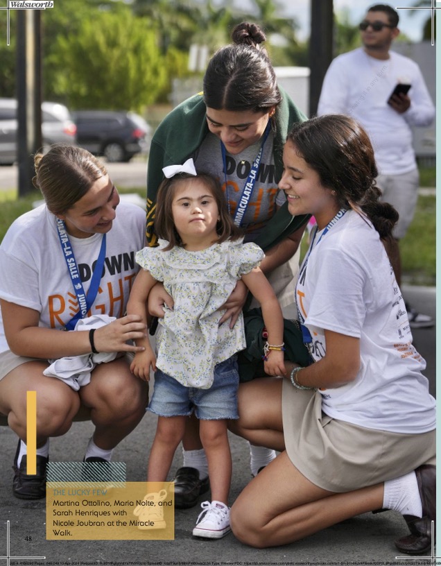 Seniors Francisca Norte, Martina Ottolino, and Sarah Henriques volunteered at the Down Syndrome Walk their junior year.