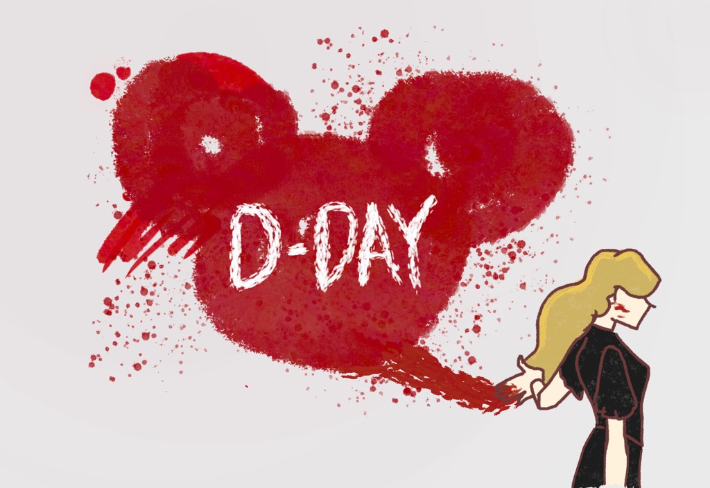 This illustration, representing the script written by Gabriella Garmendia and Alessia Cabadie for their Creative Writing class, imagines life in a dystopian Walt Disney World.