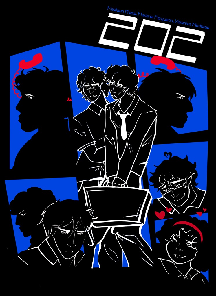 This digital illustration created by artist Madison Press for the script she, Veronica Mederos, and Mariana Ferguson wrote for their Creative Writing class embodies the spy thriller theme at the heart of their story.