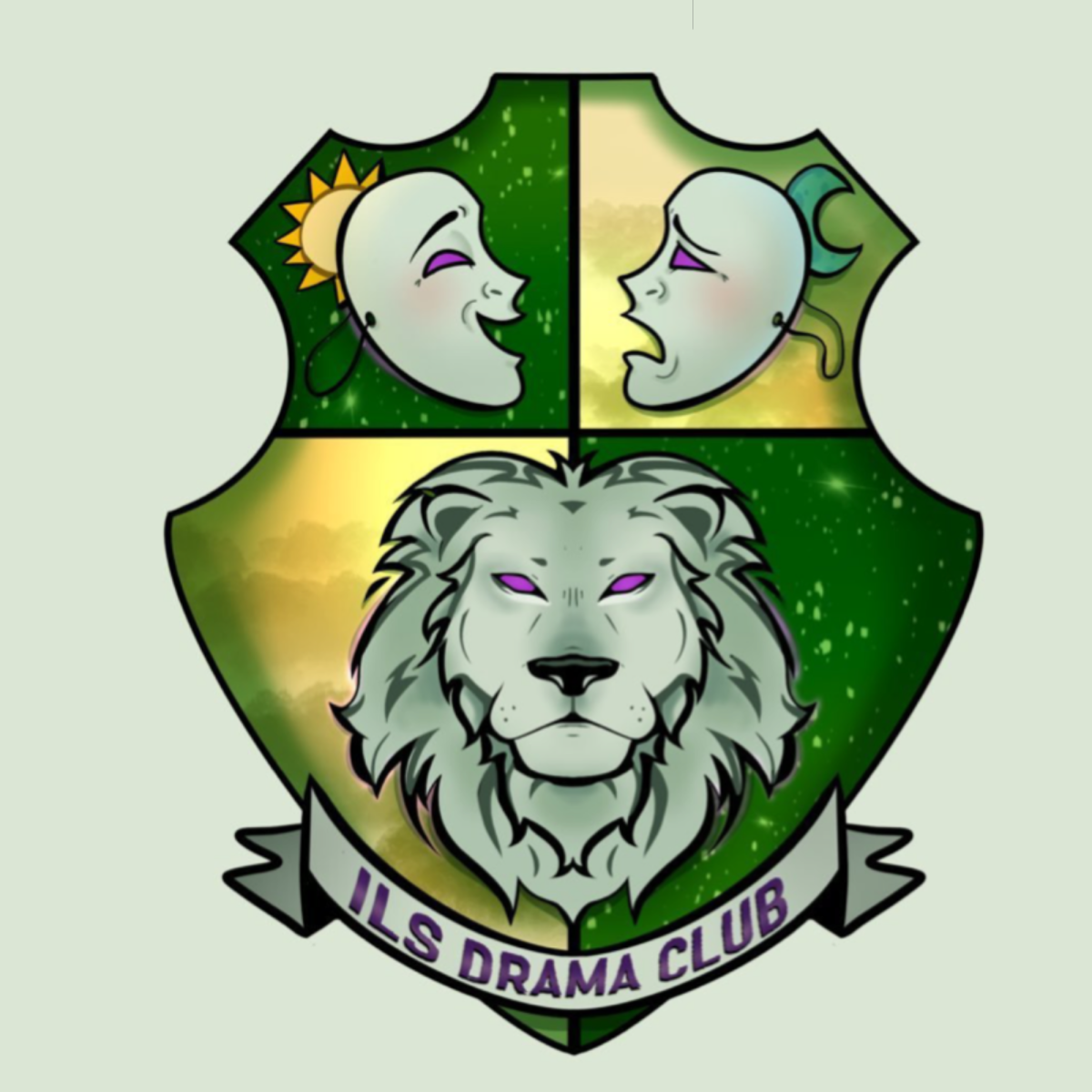 A logo for the Drama Club, used on social media and on club merchandise. 