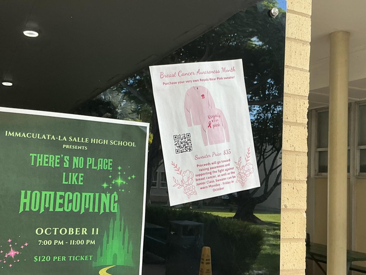 Informative flyers around campus promote the importance of spreading awareness of Breast Cancer.
