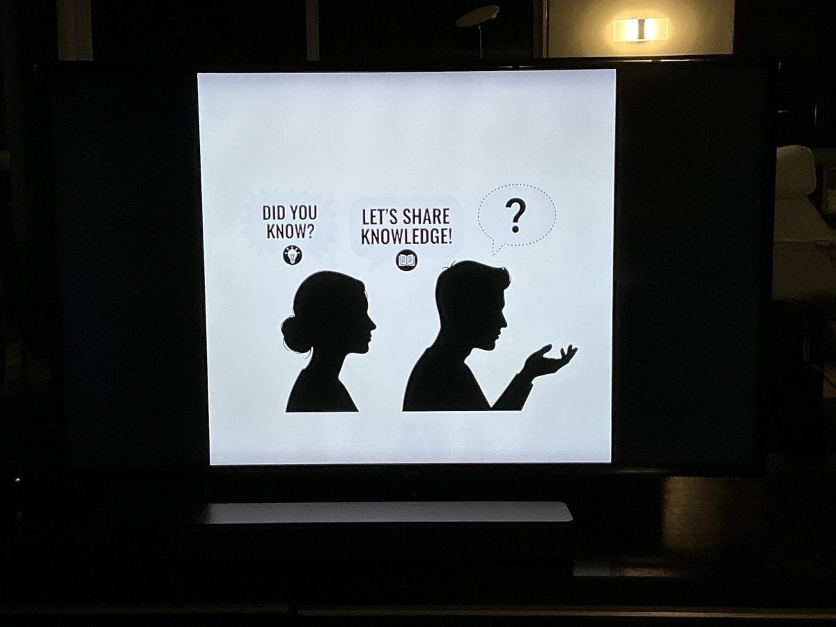 This image is a great example of two people attempting to share knowledge with one another.