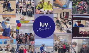 This image/logo of Luv Michael features all the activities and work the nonprofit does to help autistic members of the community.