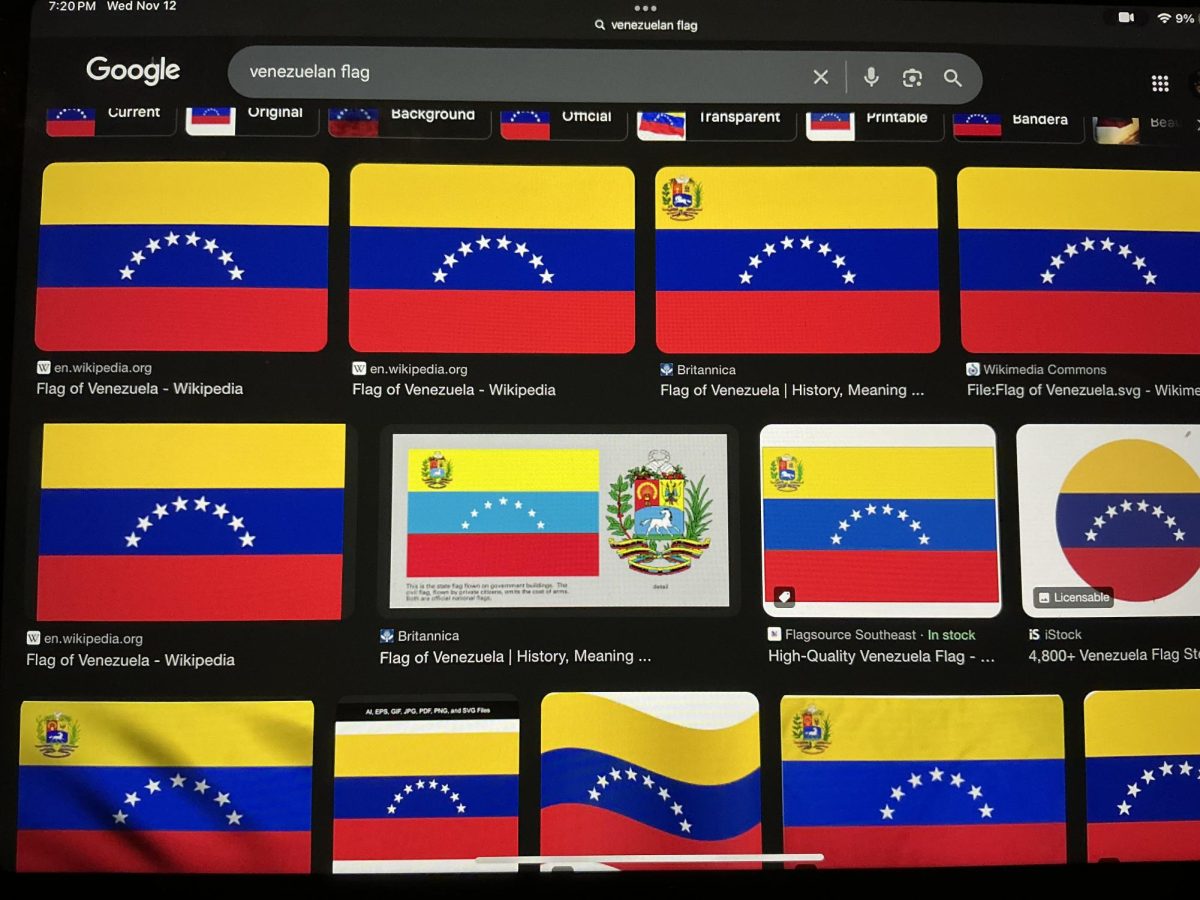 Venezuela fills the screen, reflecting tension after Trump’s recent decision to move an aircraft carrier off of its coasts.