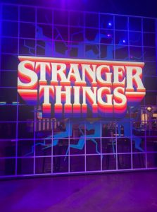 The series logo from an event, Stranger Things: The Experience, was previously located in New York City.