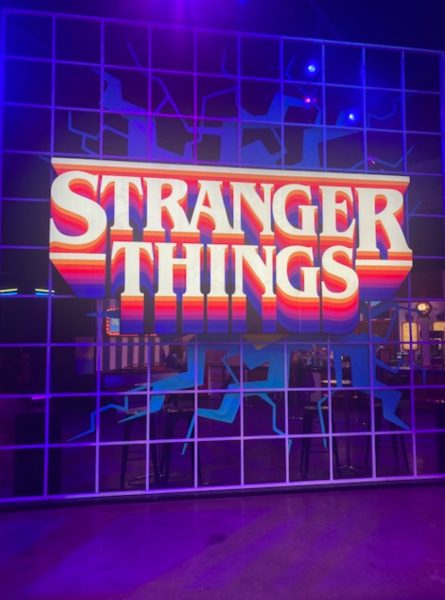 The series logo from an event, Stranger Things: The Experience, was previously located in New York City.