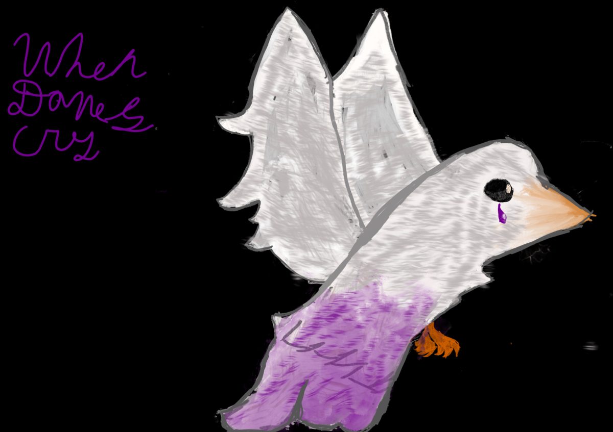 This art piece illustration is inspired by the song "When Doves Cry" by Prince.