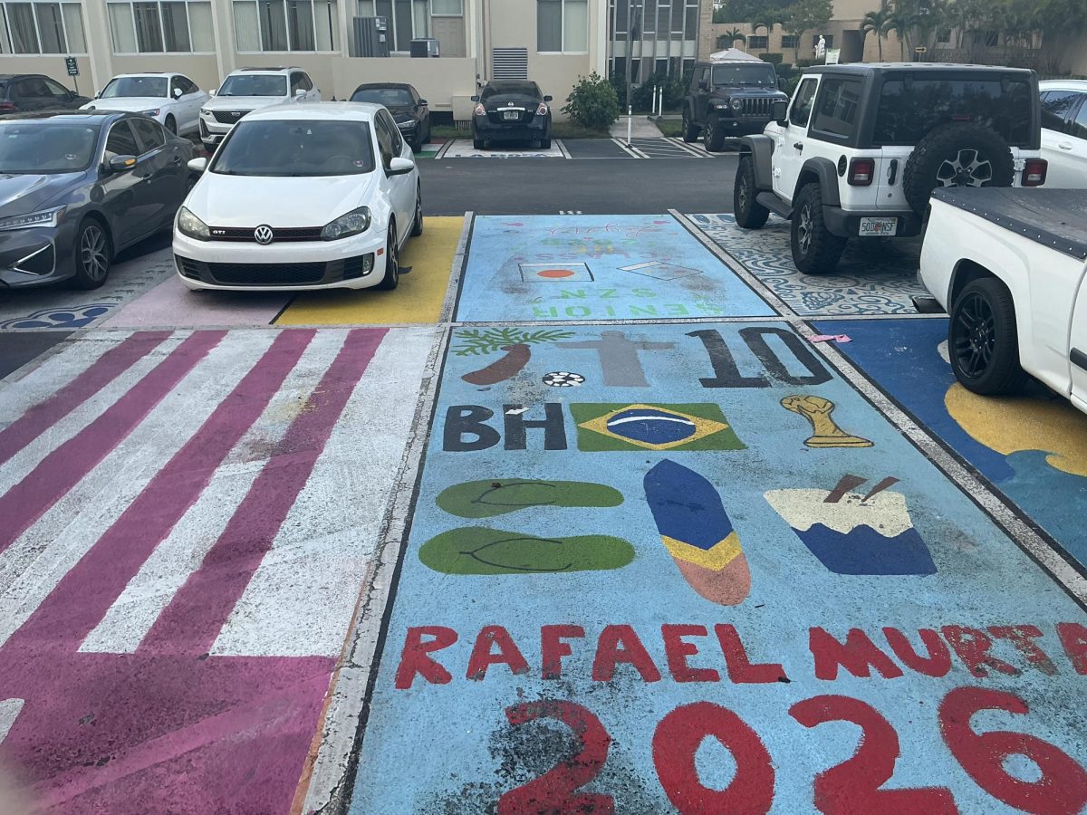 The annual tradition at ILS is for seniors to select a parking spot and personalize it.