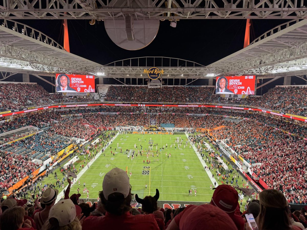 The view Ms. Church experienced with her family the night of the game.