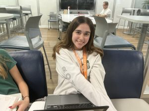 Sophomore Sabrina Lucas starts the year with a smile.