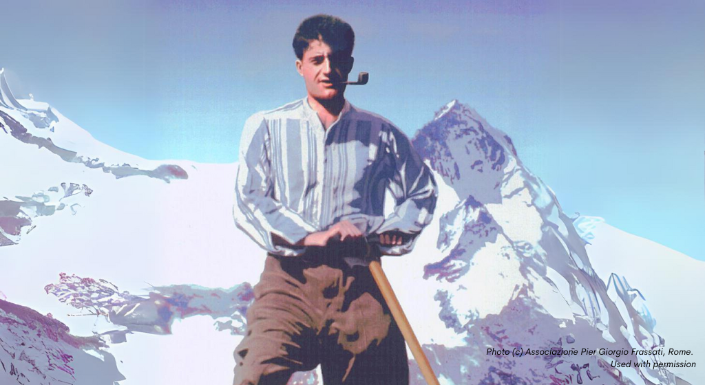 This famous photograph of Blessed Pier Giorgio Frassati symbolizes his canonization. 