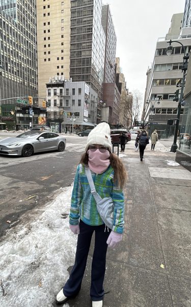 Bundled against freezing winds as powerful winter storm hits New York.
