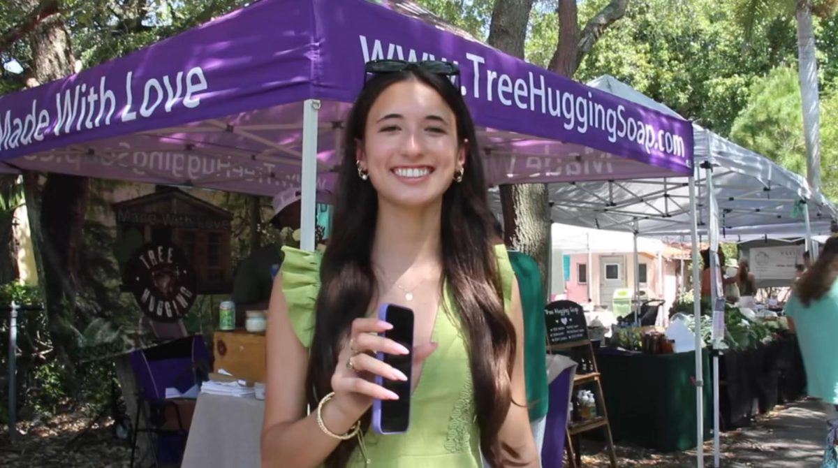 Sunny smiles shopping fresh finds at the farmers market 
