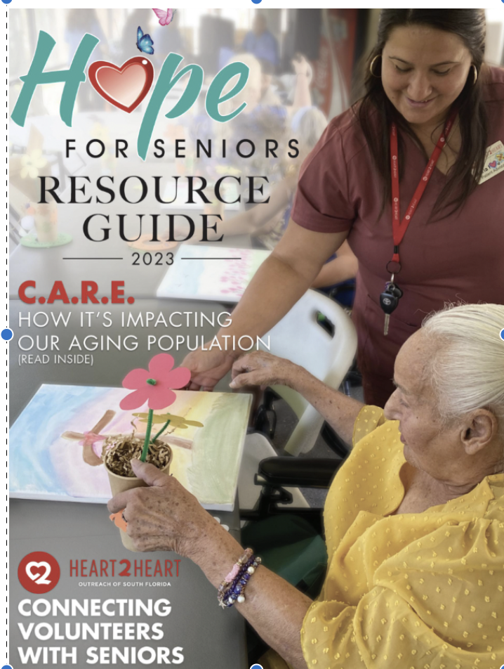 According to its mission, "Heart2Heart Outreach of South Florida recognizes the ANSWER to many of the social and emotional issues that these elderly residents are experiencing is people."