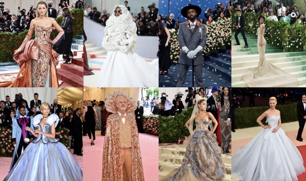 This collages captures some of the fashionable and creative choices worn by past attendees to the Met Gala.