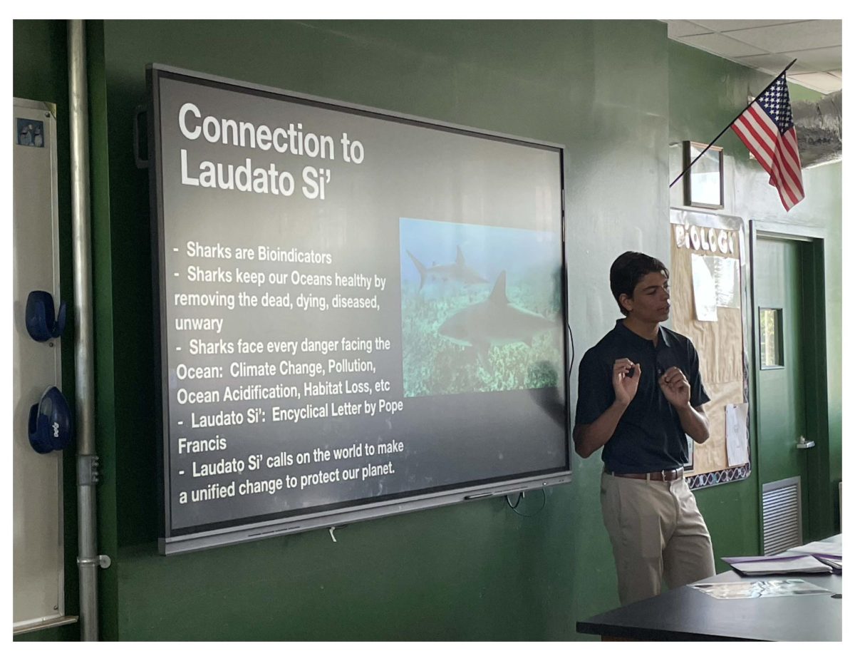 Junior Paul Blanchet, who helped organize the Saturday conference for Earth Week, was also a presenter.