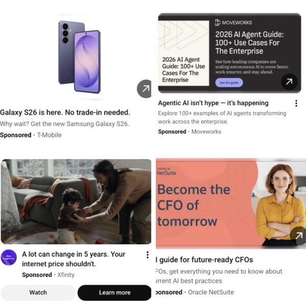 This collage features multiple ads featured on YouTube selling either particular products or subscriptions.