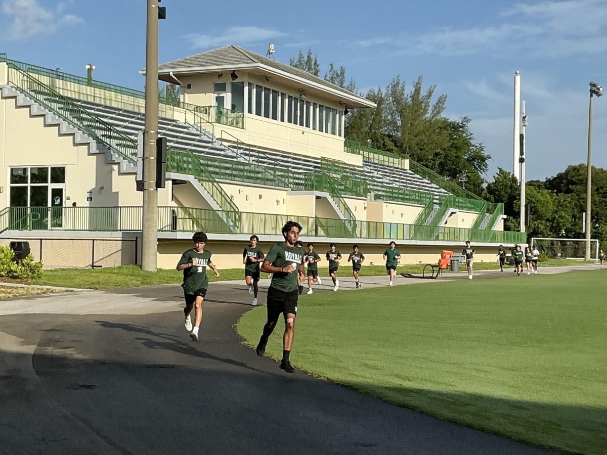 Sophomore class get 2 minutes to complete a lap around the track in the morning during Team sports Block E
