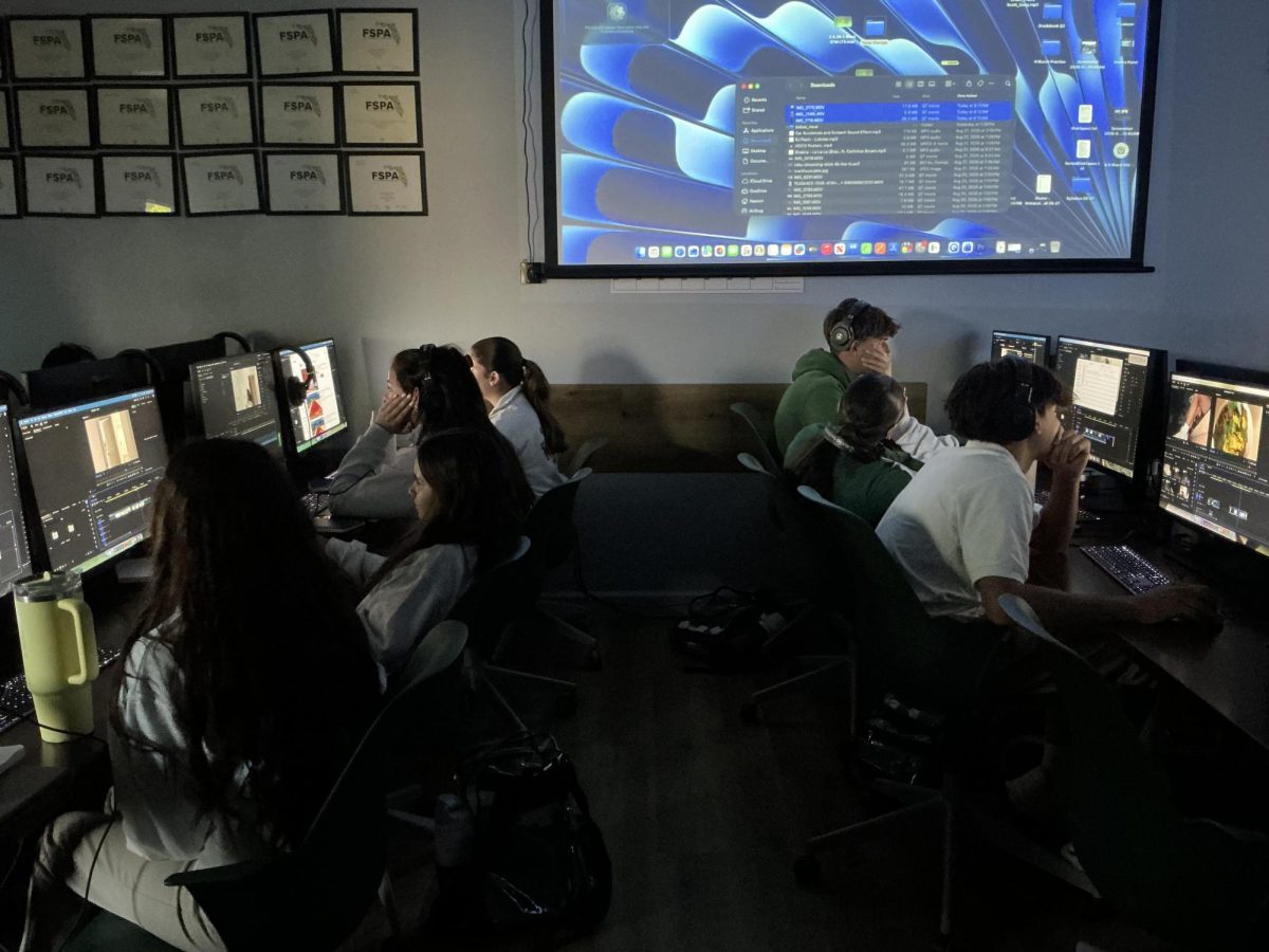 Students in this LTV 2 class edit their Day in the Life projects
