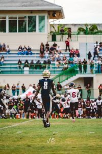 Junior Jayvion Robinson steps on the field ready for another exciting Varsity Football game.