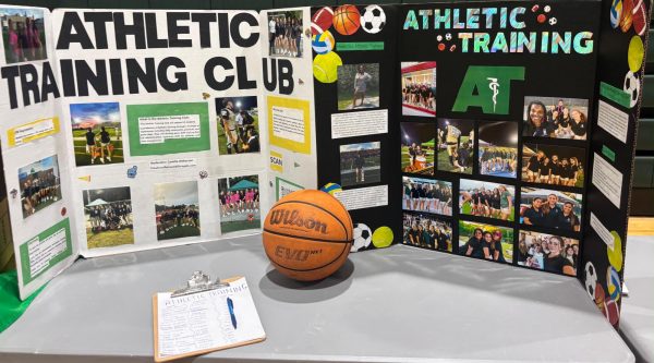 The Athletic Training Club featured a display board and information at the Club Fair.