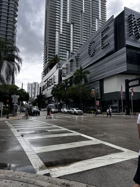 Rain falls over Brickell as South Florida’s hurricane season remains unusually quiet.
