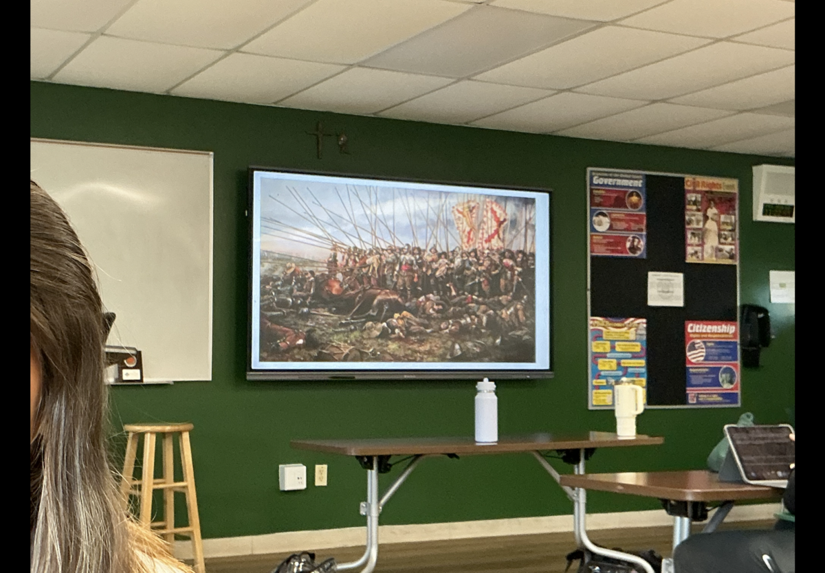 An empty classroom remains available for students during free periods.