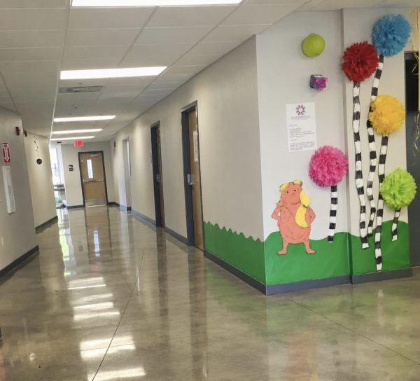 A typical public school hallway in Miami-Dade County, only this area is empty, reflecting the state of many schools in the area which have faced declining enrollment.