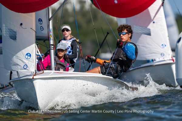 Alejandro Escudero competes in Club 420 Midwinters alongside his teammates.