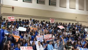 The junior class gets excited ahead of the Color Wars Pep Rally.