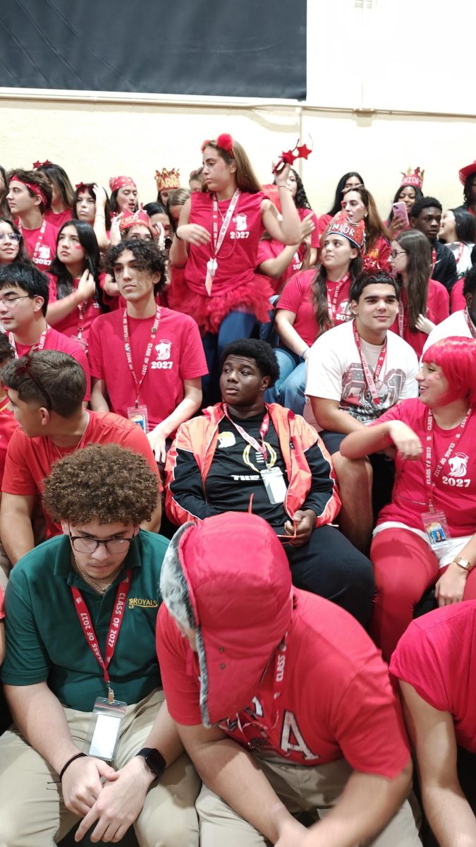 Seniors made a grand entrance through three different doors in the gym.