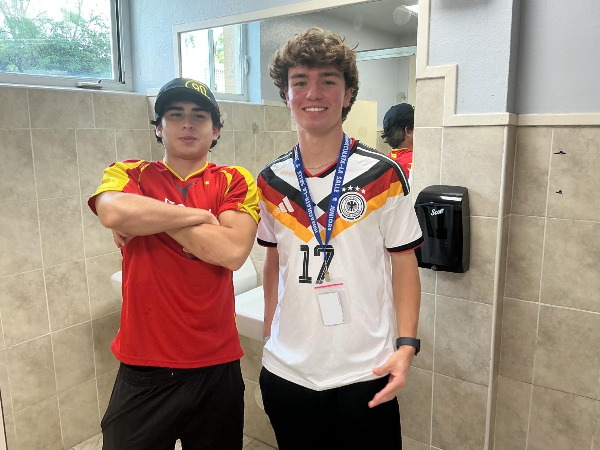 These juniors are happy to be repping their countries for Hoco week.